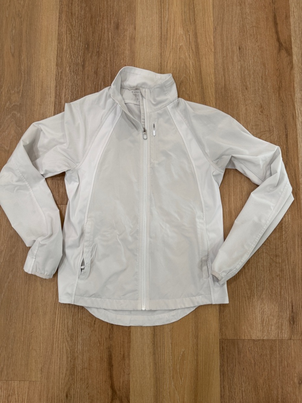 Athleta White Zip-Front Utility Jacket